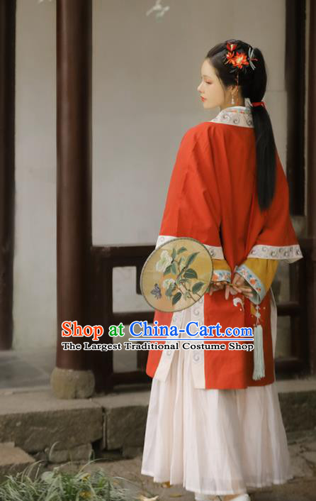 China Ancient Song Dynasty Young Woman Historical Clothing Traditional Hanfu Dress Garment Costumes