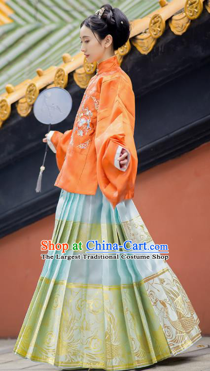 China Ancient Patrician Lady Hanfu Dress Ming Dynasty Princess Embroidered Costumes Traditional Female Historical Clothing