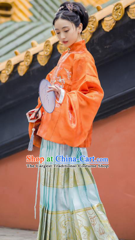 China Ancient Patrician Lady Hanfu Dress Ming Dynasty Princess Embroidered Costumes Traditional Female Historical Clothing