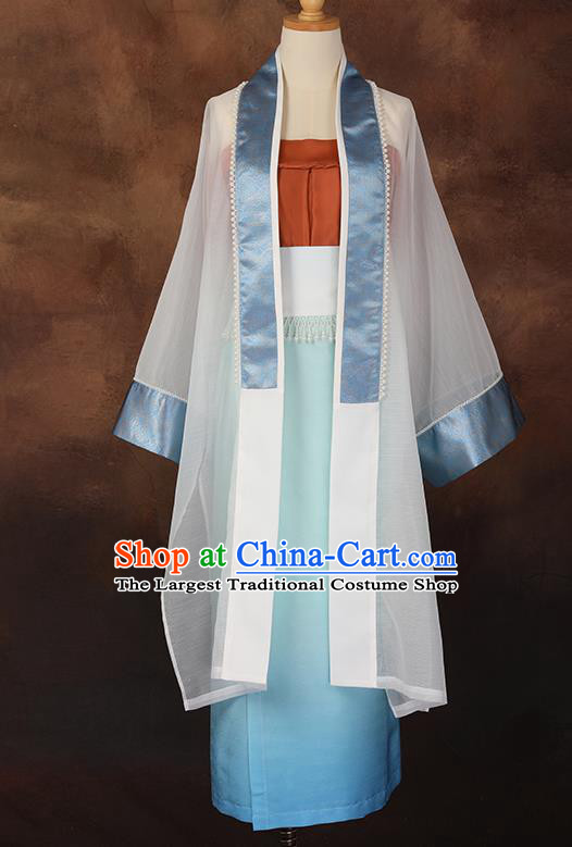 China Ancient Young Beauty Hanfu Dresses Song Dynasty Civilian Female Garment Costumes Traditional Historical Clothing