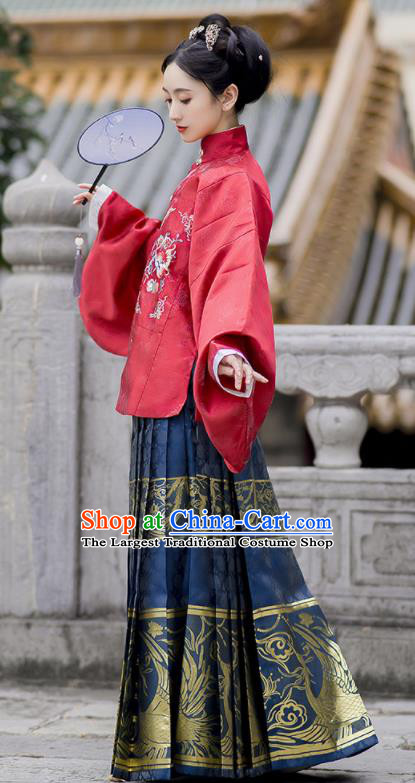 China Ming Dynasty Noble Woman Garment Costumes Traditional Historical Clothing Ancient Hanfu Dress for Rich Female