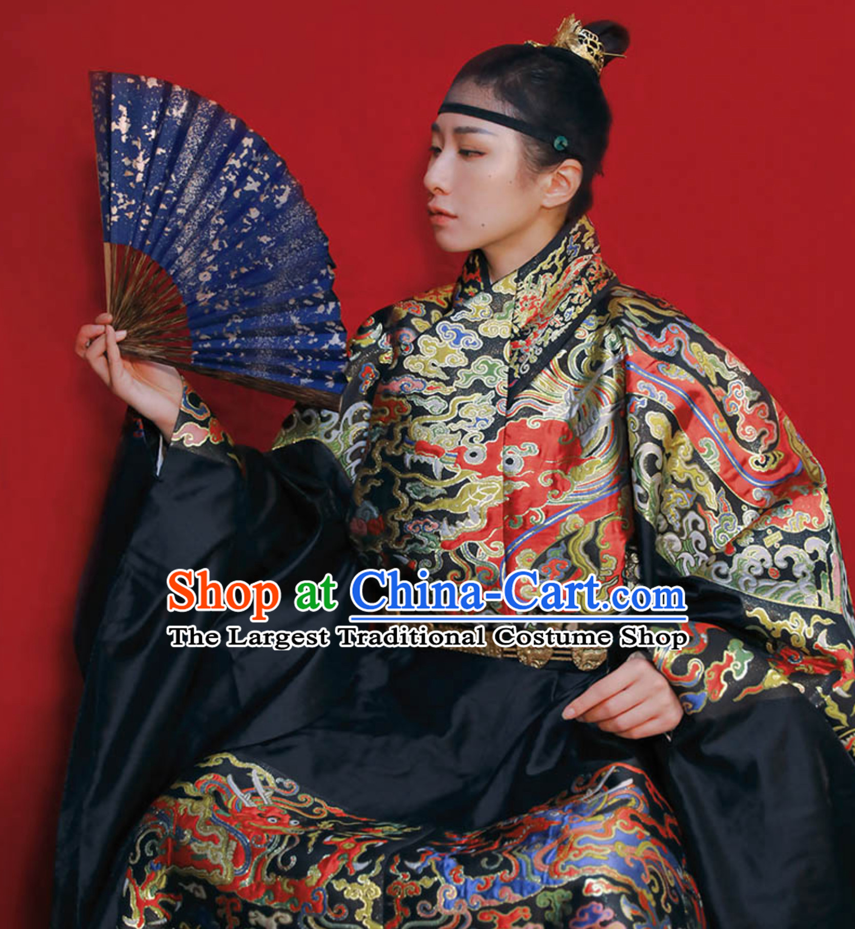 Ancient China Ming Dynasty Imperial Bodyguard Embroidered Fei Yu Garment Fly Fish Clothing for Men