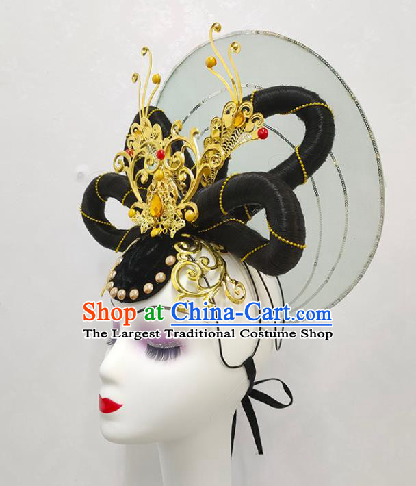 Handmade Chinese Stage Performance Headdress Court Beauty Dance Wigs Chignon Classical Dance Hair Accessories