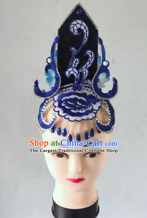 Handmade Chinese Classical Dance Wigs Chignon Umbrella Dance Hair Accessories Stage Performance Hairpieces