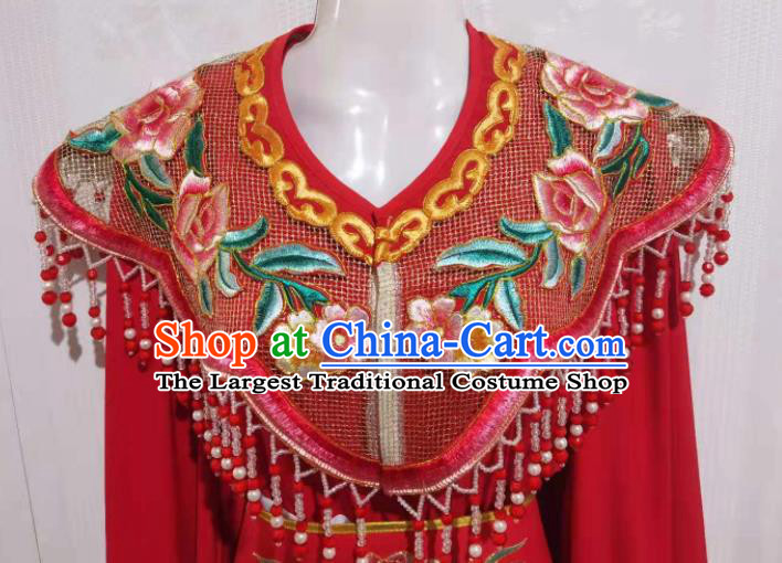 China Ancient Fairy Princess Clothing Peking Opera Diva Red Dress Uniforms Beijing Opera Hua Tan Garments