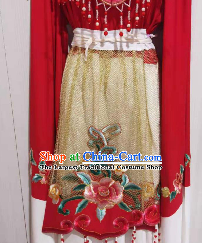 China Ancient Fairy Princess Clothing Peking Opera Diva Red Dress Uniforms Beijing Opera Hua Tan Garments