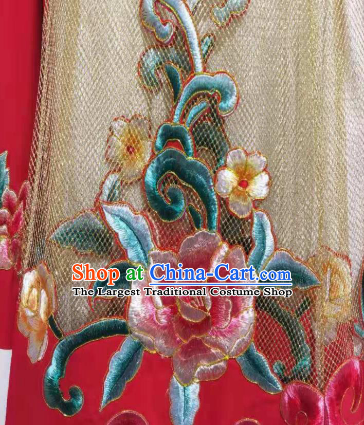 China Ancient Fairy Princess Clothing Peking Opera Diva Red Dress Uniforms Beijing Opera Hua Tan Garments