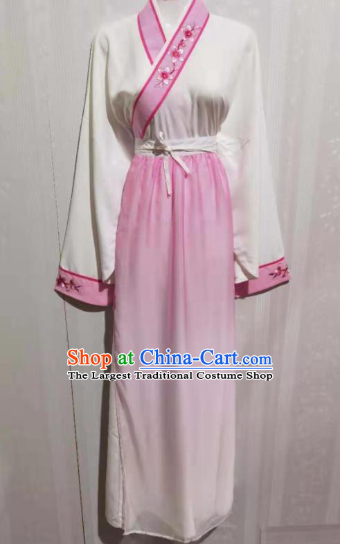 China Beijing Opera Xiaodan Garment Costumes Ancient Servant Girl Clothing Peking Opera Maid Lady Pink Dress Uniforms
