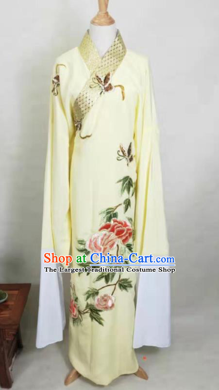 Chinese Peking Opera Niche Liang Shanbo Embroidered Yellow Robe Beijing Opera Xiaosheng Clothing Ancient Scholar Garment Costume