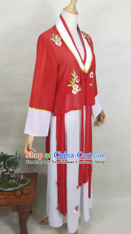 China Beijing Opera Hua Tan Red Uniforms Ancient Young Beauty Clothing Peking Opera Diva Dress