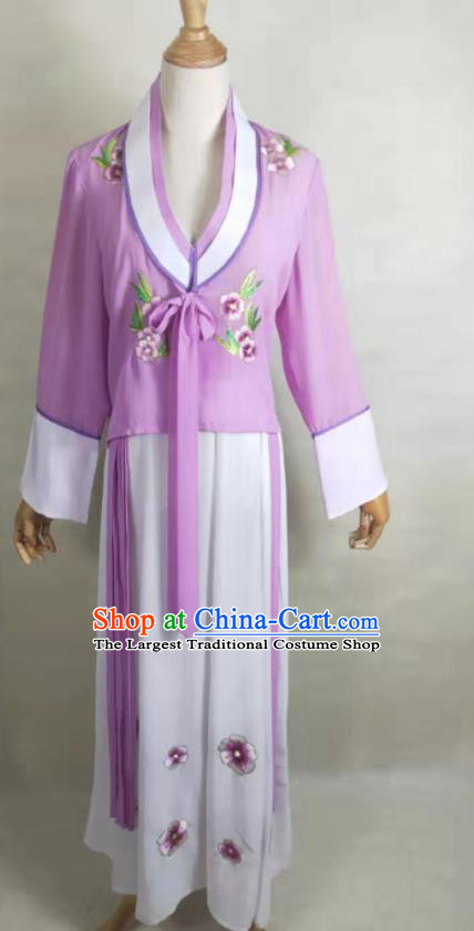 China Ancient Young Beauty Clothing Peking Opera Diva Dress Beijing Opera Hua Tan Violet Uniforms