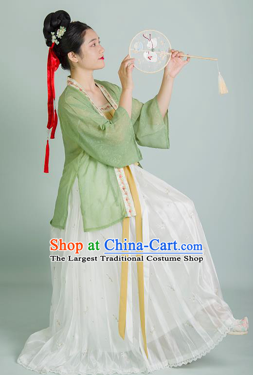 China Song Dynasty Civilian Female Clothing Traditional Hanfu Garment Costumes Ancient Young Woman Dresses
