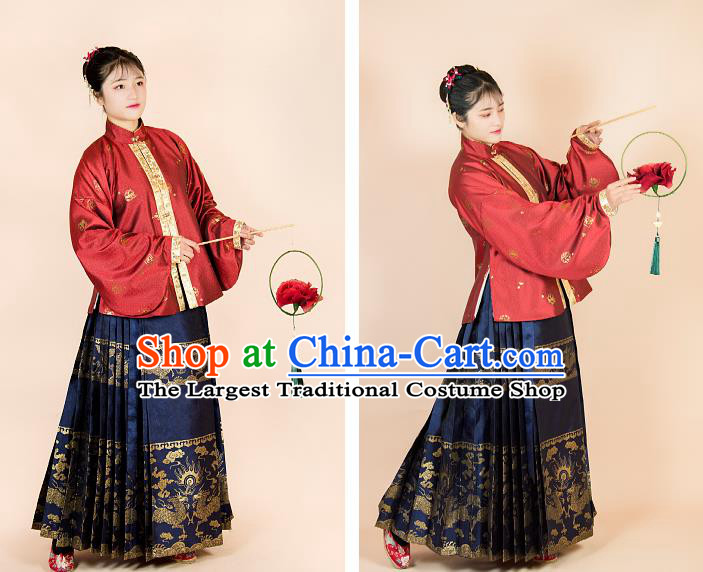 China Ancient Royal Woman Dresses Ming Dynasty Noble Female Clothing Traditional Hanfu Garment Costumes Full Set