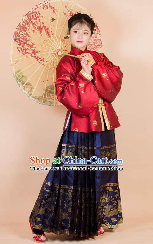 China Ancient Royal Woman Dresses Ming Dynasty Noble Female Clothing Traditional Hanfu Garment Costumes Full Set
