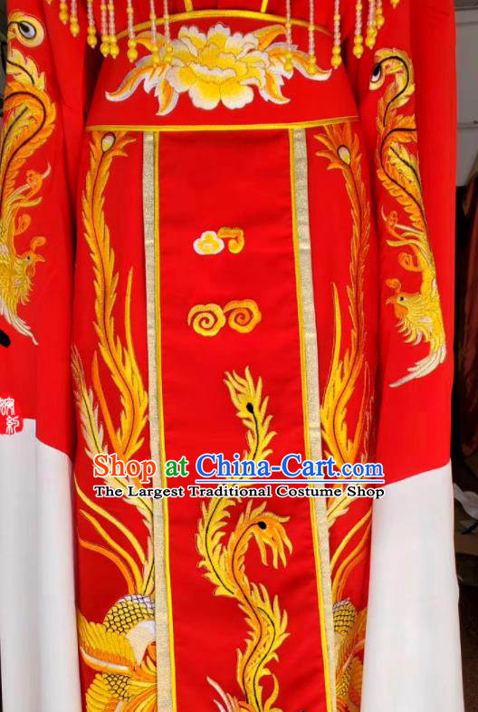 China Beijing Opera Actress Red Dress Shaoxing Opera Empress Garment Ancient Goddess Clothing Peking Opera Hua Tan Costume