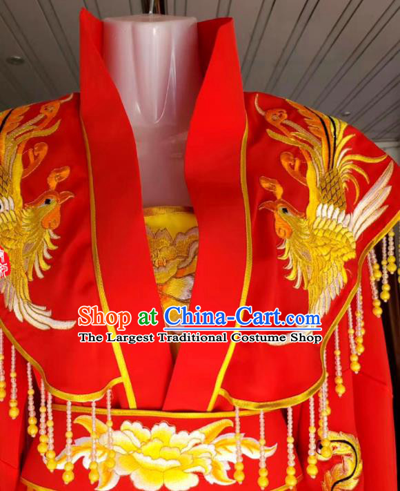 China Beijing Opera Actress Red Dress Shaoxing Opera Empress Garment Ancient Goddess Clothing Peking Opera Hua Tan Costume