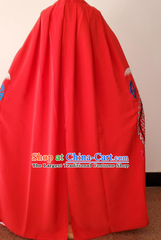 China Beijing Opera Diva Red Cape Shaoxing Opera Empress Costume Ancient Princess Clothing Peking Opera Embroidered Phoenix Red Mantle
