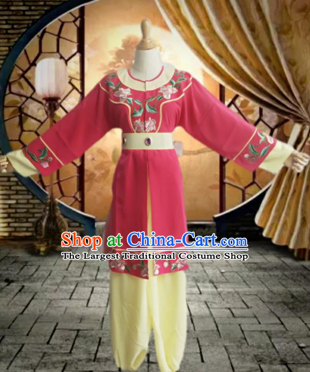 Chinese Peking Opera Pink Uniforms Beijing Opera Xiaosheng Clothing Ancient Servant Boy Garment Costume
