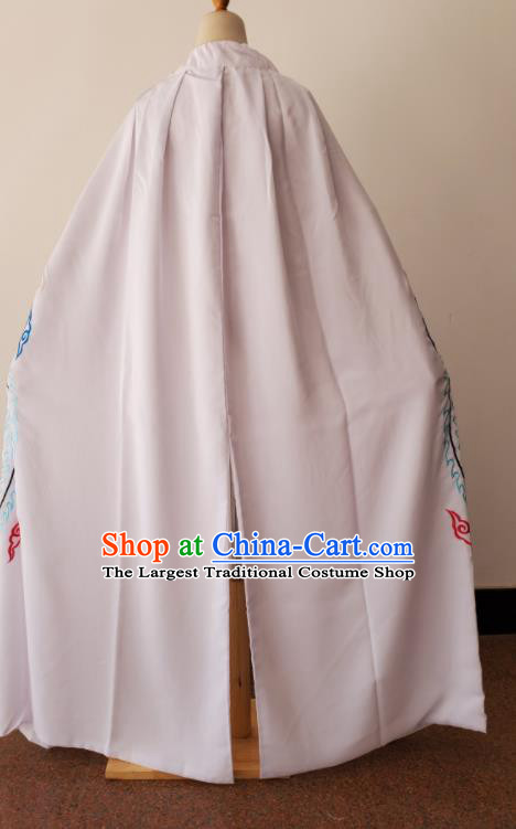 China Beijing Opera Empress Cape Shaoxing Opera Diva Costume Ancient Princess Clothing Peking Opera Embroidered Phoenix White Mantle