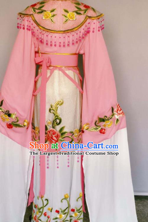 China Beijing Opera Diva Costume Huangmei Opera Fairy Princess Uniforms Ancient Empress Clothing Peking Opera Hua Tan Pink Dress