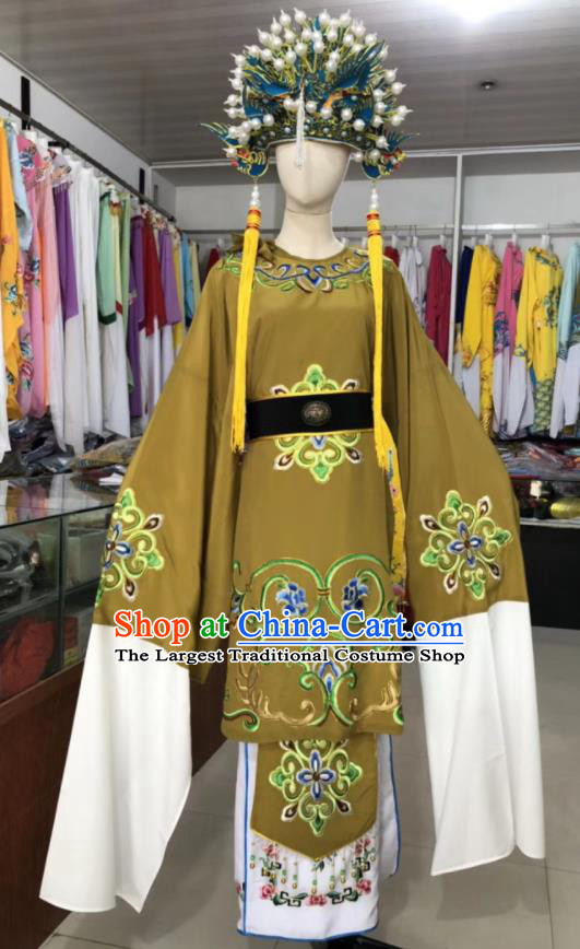 China Shaoxing Opera Dame Uniforms Ancient Old Countess Clothing Peking Opera Laodan Green Dress Beijing Opera Elderly Woman Costume
