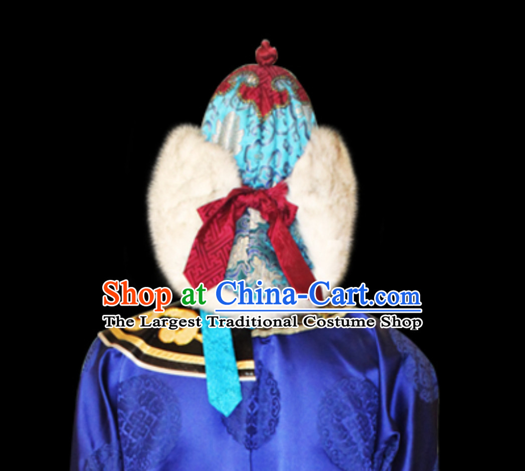 Top Traditional Chinese Mongol Nationality Noble Hat for Men