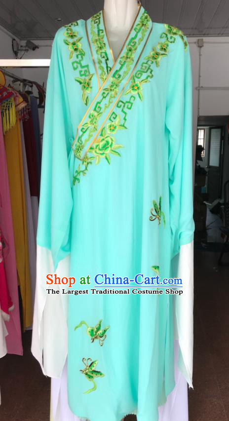 Chinese Ancient Scholar Garment Costume Peking Opera Xiaosheng Embroidered Green Robe Beijing Opera Butterfly Love Niche Clothing