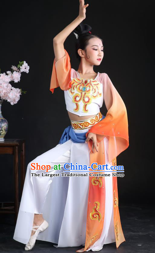 China Children Classical Dance Costumes Girl Stage Performance Dancewear Court Dance Clothing Palace Fan Dance Outfits