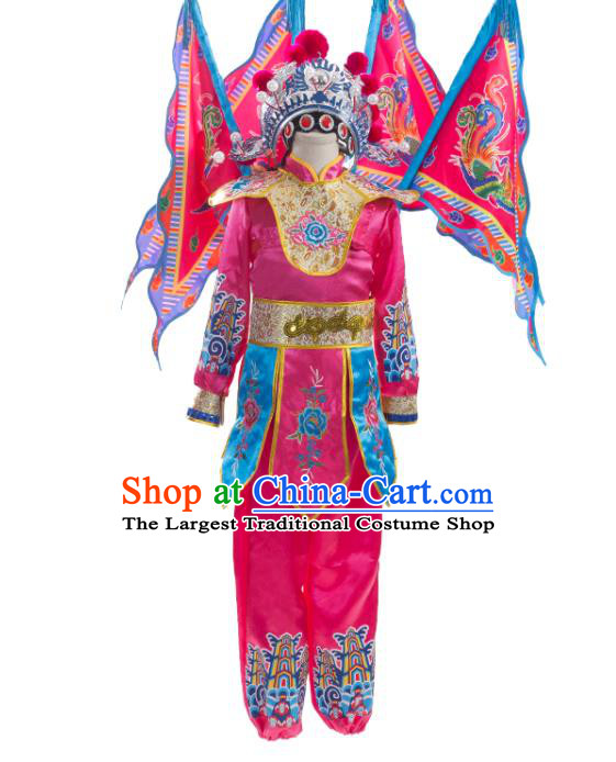 China Peking Opera Blues Clothing Opera Dance Pink Outfits Children Classical Dance Costumes Girl Stage Performance Dancewear