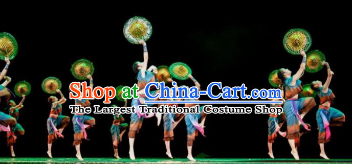 Chinese Yangge Dance Clothing Children Yangko Dance Uniforms Folk Dance Costumes Village Girl Dance Dress