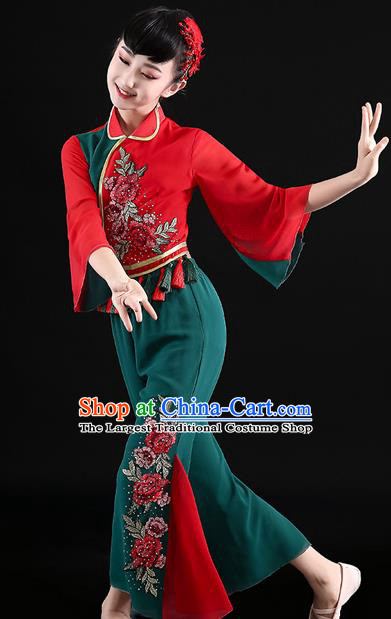 Chinese Folk Dance Outfits Fan Dance Costumes New Year Yangko Dance Clothing Children Dance Performance Uniforms