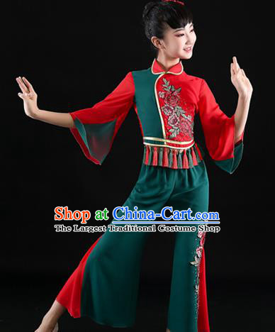 Chinese Folk Dance Outfits Fan Dance Costumes New Year Yangko Dance Clothing Children Dance Performance Uniforms