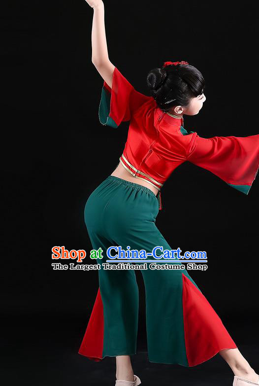 Chinese Folk Dance Outfits Fan Dance Costumes New Year Yangko Dance Clothing Children Dance Performance Uniforms