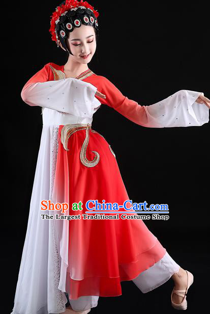 China Opera Dance Garment Classical Dance Uniforms Children Umbrella Dance Red Dress Girl Performance Clothing