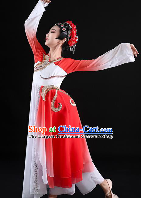 China Opera Dance Garment Classical Dance Uniforms Children Umbrella Dance Red Dress Girl Performance Clothing
