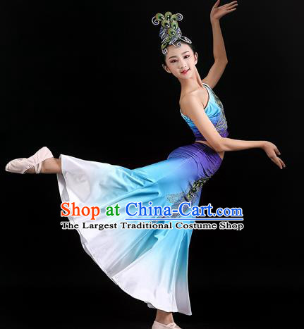 Chinese Yunnan Minority Peacock Dance Purple Dress Uniforms Dai Nationality Children Performance Clothing Ethnic Folk Dance Fashion