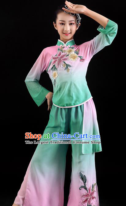 Chinese Yangko Dance Clothing Children Dance Performance Uniforms Folk Dance Outfits Fan Dance Costumes