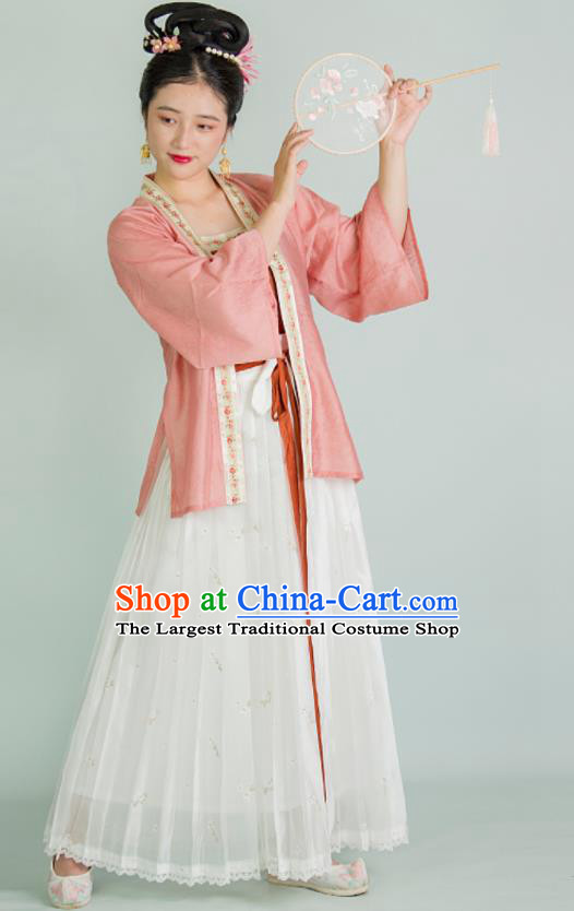 China Song Dynasty Young Woman Historical Clothing Traditional Hanfu Dress Ancient Civilian Female Garment Costumes Complete Set