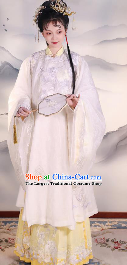 China Ancient Noble Mistress Garment Costumes Ming Dynasty Court Beauty Historical Clothing Traditional Embroidered Hanfu Dresses Full Set