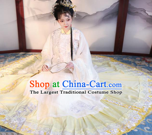 China Ancient Noble Mistress Garment Costumes Ming Dynasty Court Beauty Historical Clothing Traditional Embroidered Hanfu Dresses Full Set