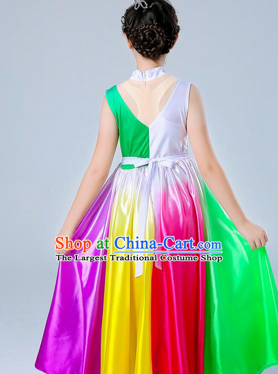 Professional Stage Performance Colorful Dress Opening Dance Costume Girl Modern Dance Clothing Chorus Group Fashion