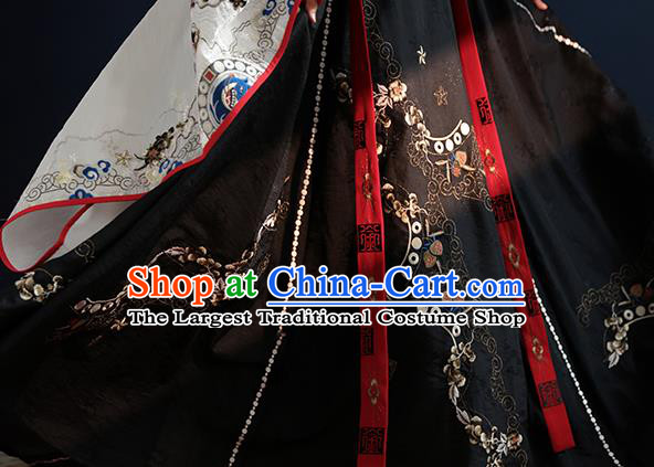 China Traditional Court Black Hanfu Dress Ancient Royal Princess Garment Costumes Tang Dynasty Noble Infanta Historical Clothing