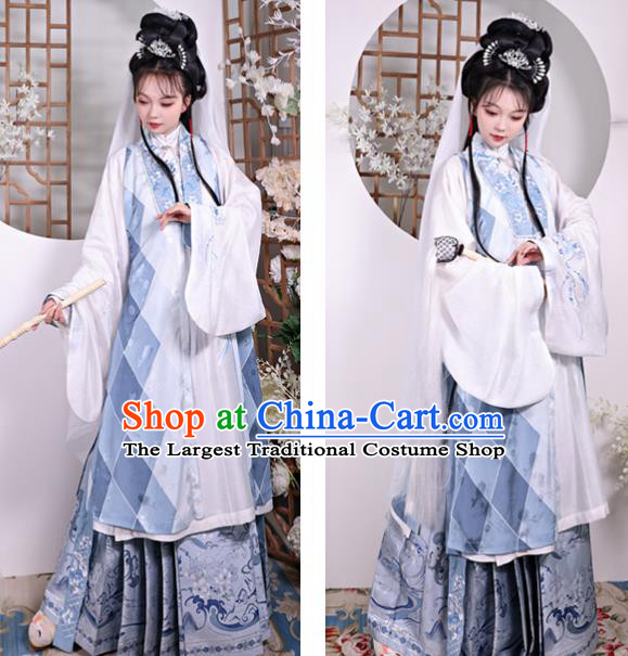 China Traditional Hanfu Dress Ancient Taoist Nun Garment Costumes Ming Dynasty Young Beauty Historical Clothing