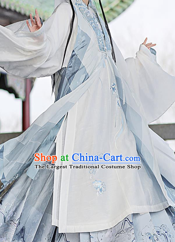 China Traditional Hanfu Dress Ancient Taoist Nun Garment Costumes Ming Dynasty Young Beauty Historical Clothing