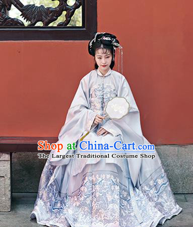 China Ancient Noble Mistress Garment Costumes Ming Dynasty Countess Historical Clothing Traditional Female Hanfu Dresses