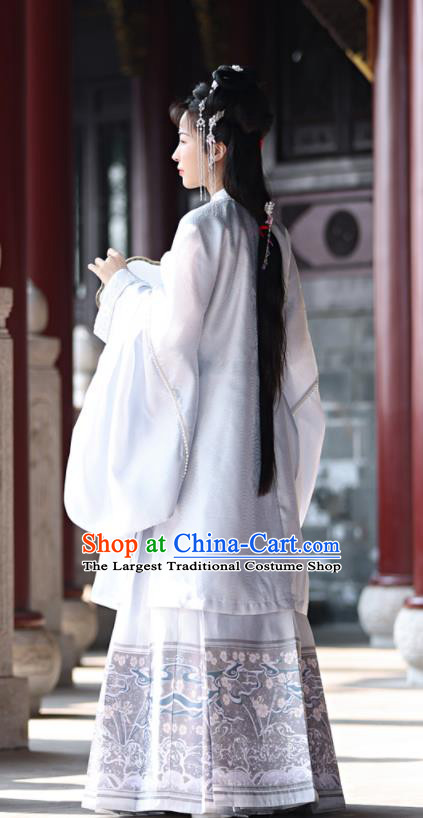 China Ancient Noble Mistress Garment Costumes Ming Dynasty Countess Historical Clothing Traditional Female Hanfu Dresses