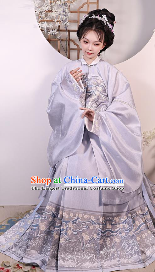 China Ancient Noble Mistress Garment Costumes Ming Dynasty Countess Historical Clothing Traditional Female Hanfu Dresses