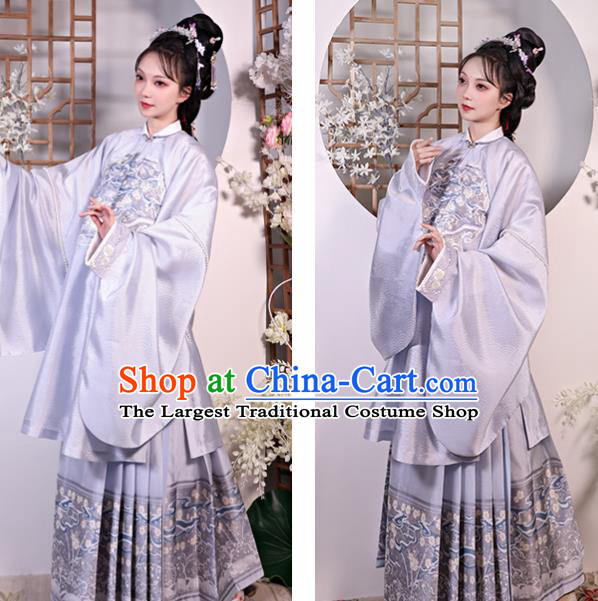 China Ancient Noble Mistress Garment Costumes Ming Dynasty Countess Historical Clothing Traditional Female Hanfu Dresses