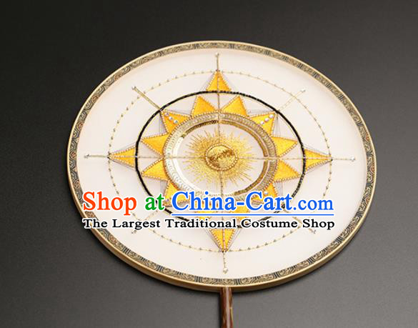 China Classical Dance Embroidered Fan Handmade Silk Palace Fan Traditional Hanfu Circular Fans