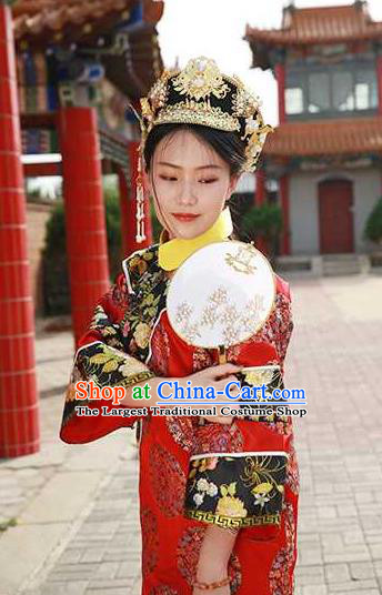 Chinese Ancient Empress Red Dress Drama Ruyi Royal Love in the Palace Garment Costume Qing Dynasty Queen Wedding Clothing